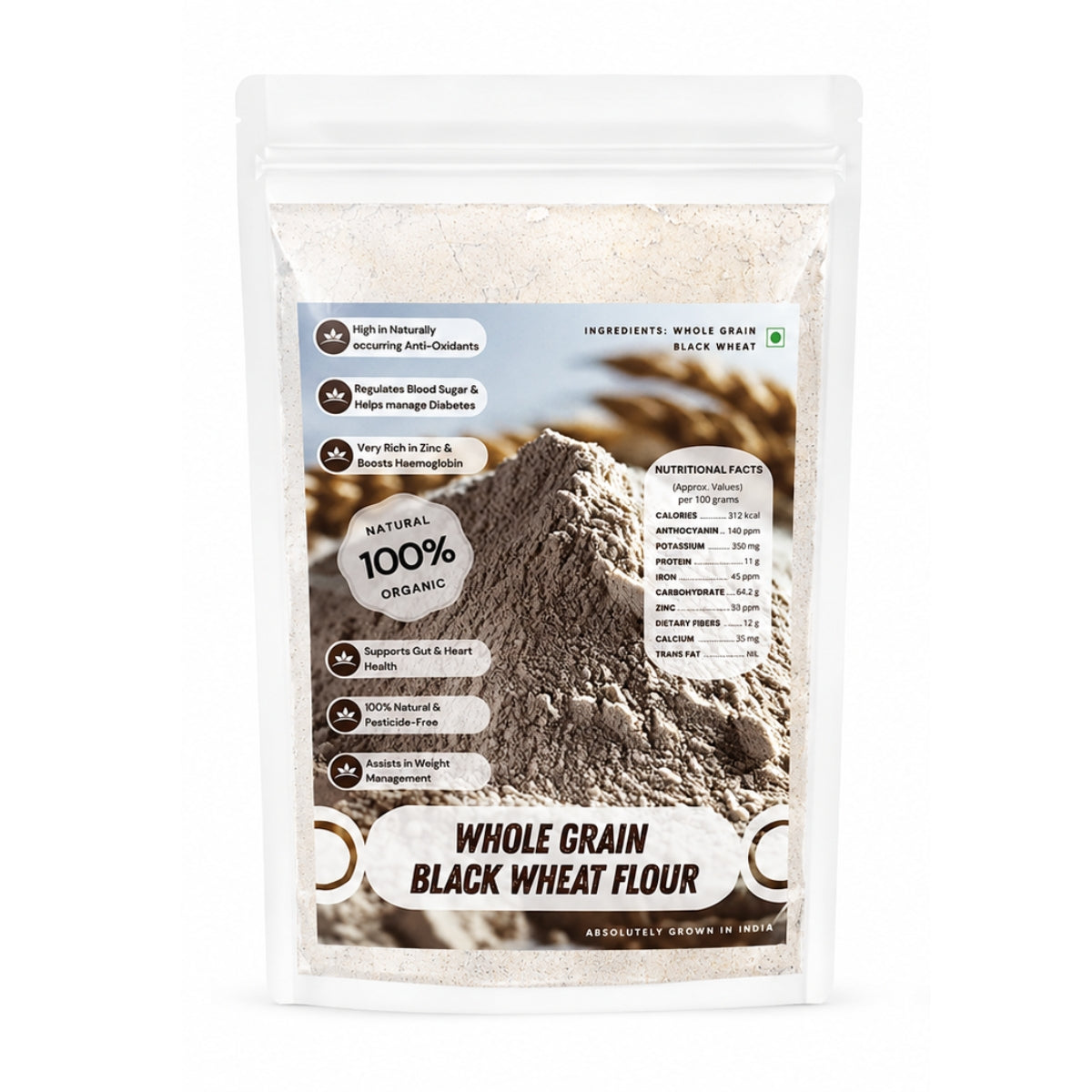 Nutrient-Rich Whole Grain Black Wheat / Kala Gehu Flour - NEUTRIFARM | Harvesting Health