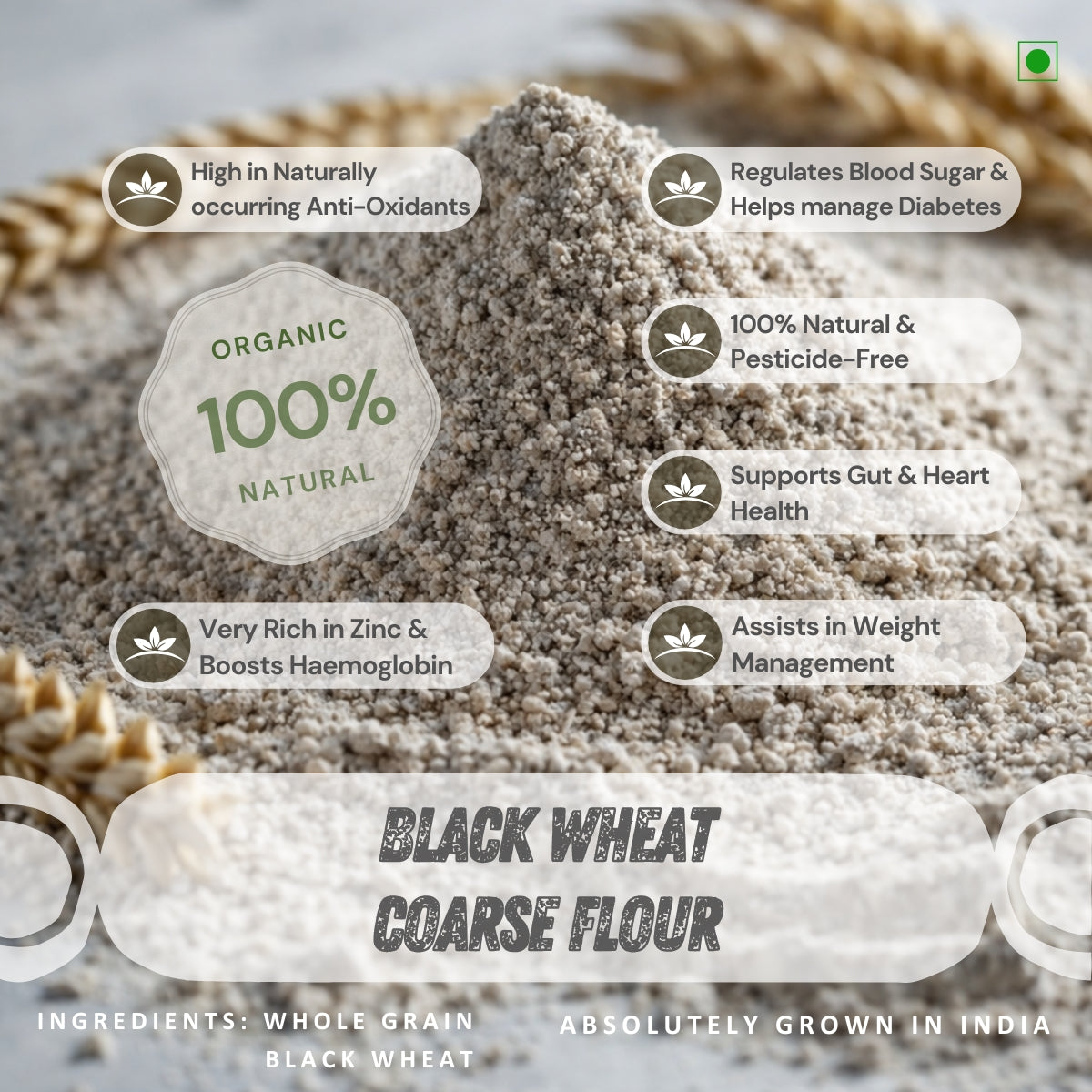 Black Wheat / Kala Gehu Coarse Flour | Supergrain Atta - NEUTRIFARM | Harvesting Health