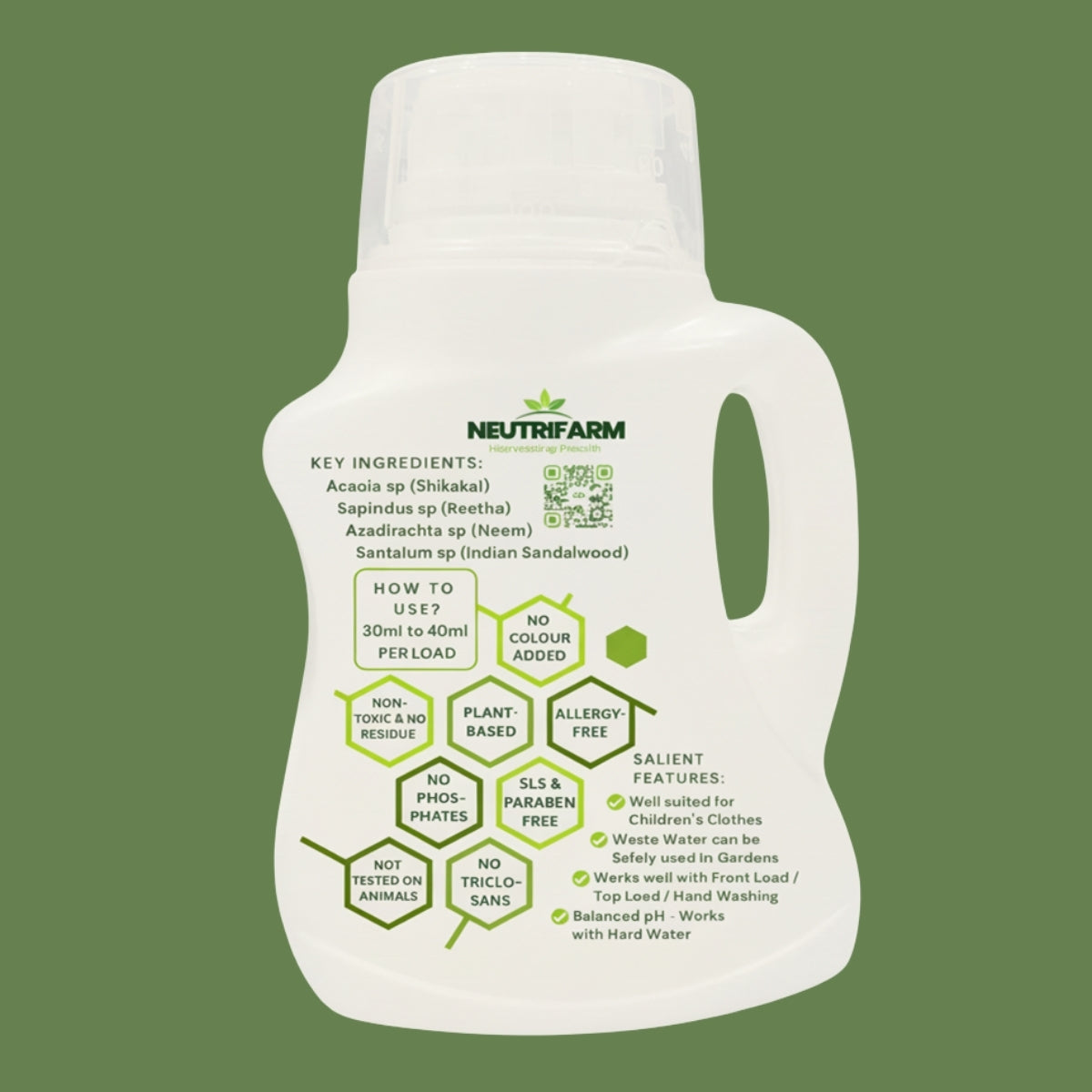 Non-Toxic Kids-Friendly Liquid Washing Detergent | Fully Biodegradable - NEUTRIFARM | Harvesting Health