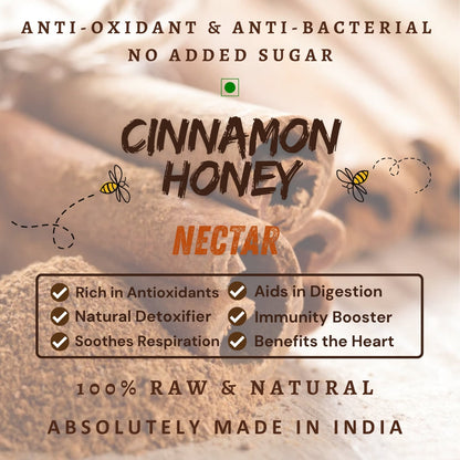 Cinnamon Honey | Anti-Oxidant & Anti-Bacterial Nectar | 100% Raw & Natural - NEUTRIFARM | Harvesting Health